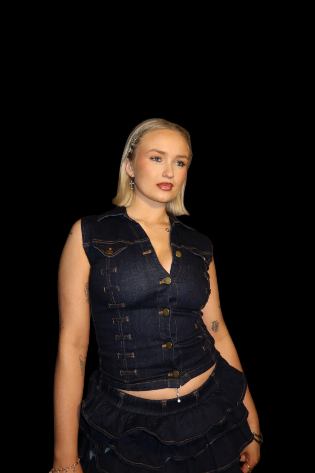 WONDERLAND DENIM TOP